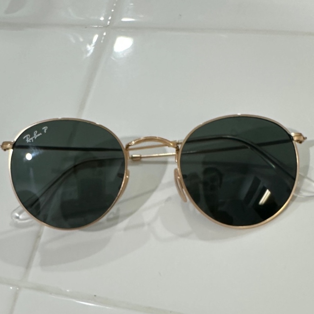 Ray-Ban Gold Frame Sunglasses with Dark Lenses